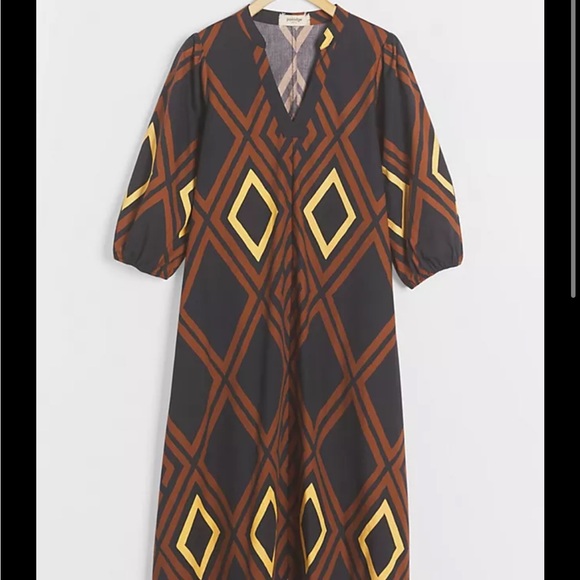 Anthropologie Porridge Mireil Geometric Midi Dress - Size Medium - Picture 2 of 8